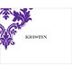 Violet Damask Scroll Foldover Note Cards Image 2 of 4